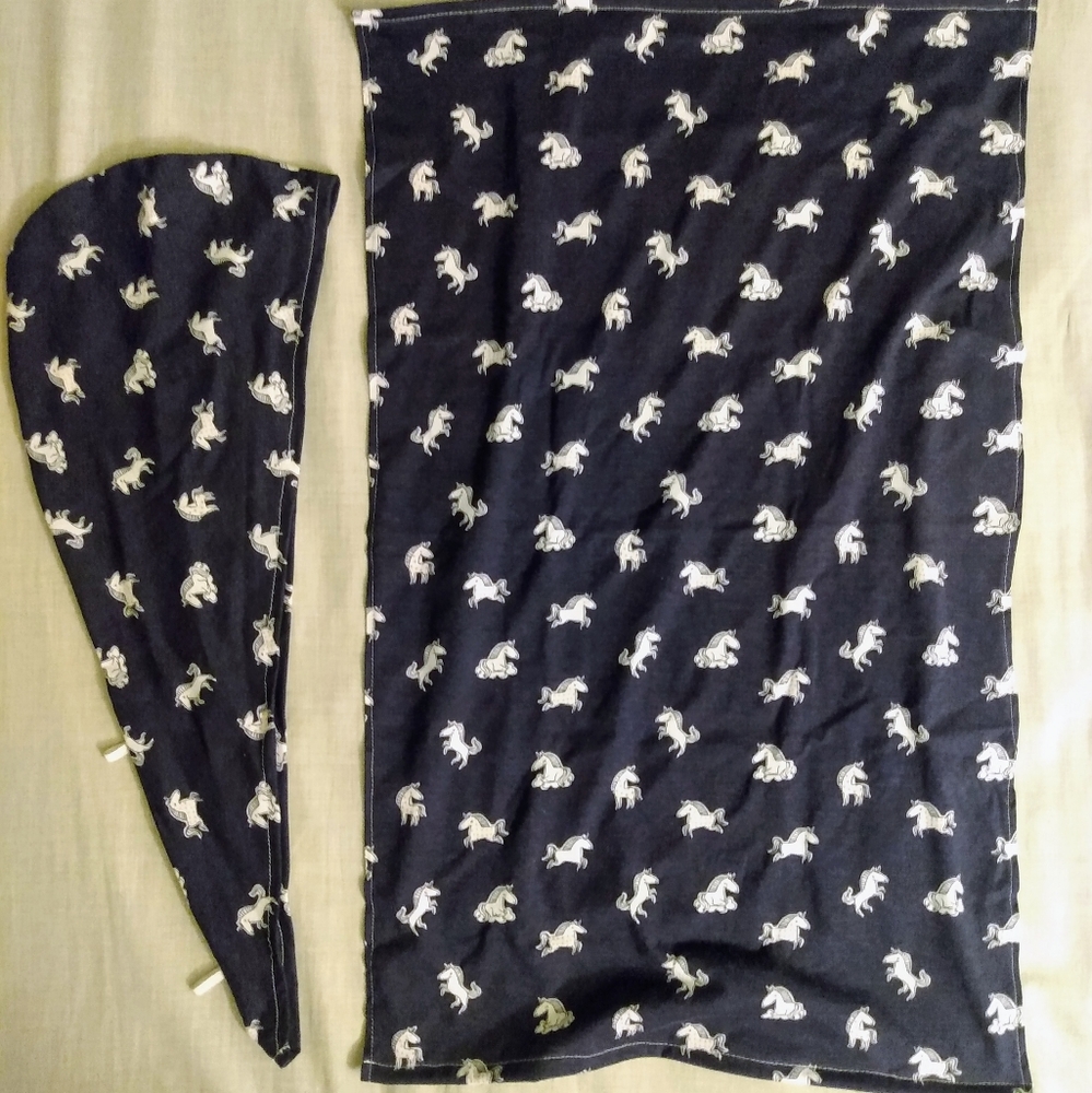 2 piece set - T-Shirt hair wrap and T-Shirt Drying